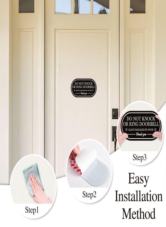 LUHIMO Do Not Knock or Ring Doorbell Sign Sticker，Self-Adhesive Waterproof Do Not Knock Leave Packages Here for Front Door,No Soliciting for House, Home, Business（small） - Image 3
